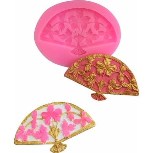 Chinese fan molding silicone cake mold baking cake tools fondant cake decoration chocolate mold