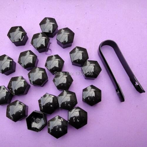 20x Black Wheel Lug Nut Center Covers Bolt Caps + Removal Tool 8D0012244A for VW Passat Audi A4 321601173A