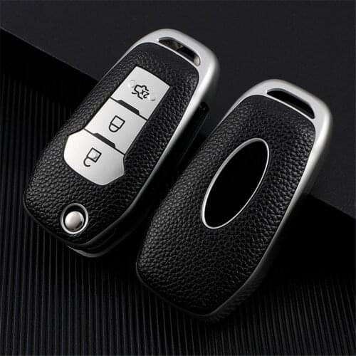 TPU Leather Car Key Case Remote Flip Protector Cover For Ford F150 F250 Focus 3 Escort Kuga Everest Fiesta Car Key Shell Skin