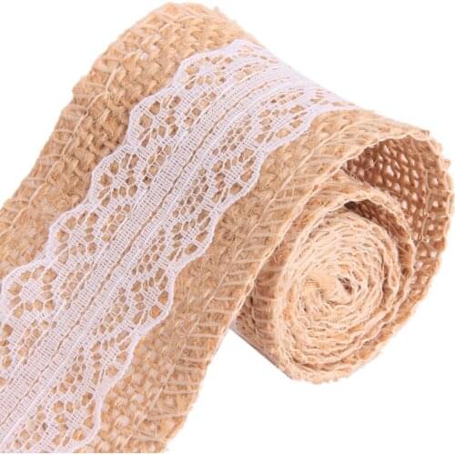 Creative Linen Lace Handmade Natural Vintage Jute Hessian Burlap Ribbon Rustic Weddings Belt Strap Floristry