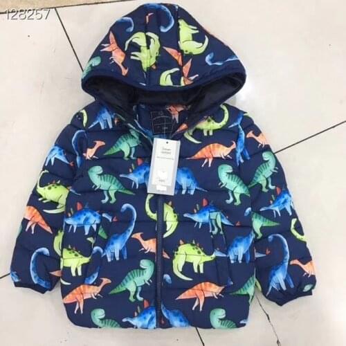 Children/kids/boys autumn/winter dinosaur jacket, hooded windproof coat, boyes winter clothes, size 80 to 116