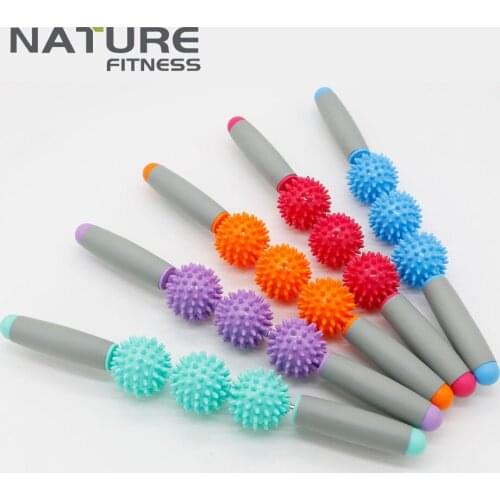 3 Ball Massage Stick Roller,Myofascial Release Massager Balls to Relieve Deep Tissue Soreness, Stress, & Pains