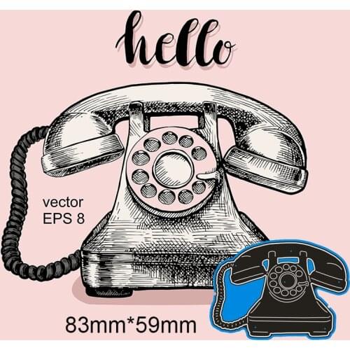 83*59mm TELEPHONE Metal Cutting Dies and Stamps Stencil for DIY Scrapbooking Photo Album Embossing Paper Card