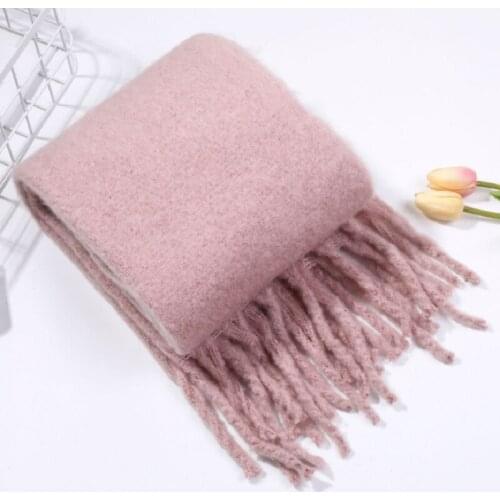 Yishine 2020 New Winter Cashmere Scarf Poncho For Women Solid Color Mohair
