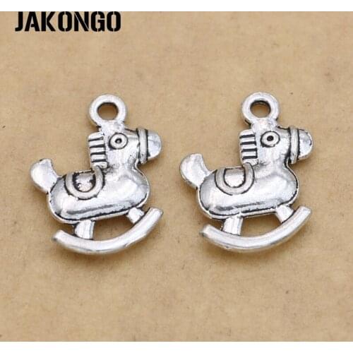 JAKONGO Antique Silver Plated Trojan Horse Charms Pendant for Jewelry Making Bracelet Earrings Accessories DIY 18x14mm 20PCS/lot