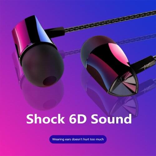 Wired 3.5mm Earbuds 3D HIFI Earphone Metal Sport Game Earphones With Microphone Bass Stereo Headset For iPhone Huawei Xiaomi