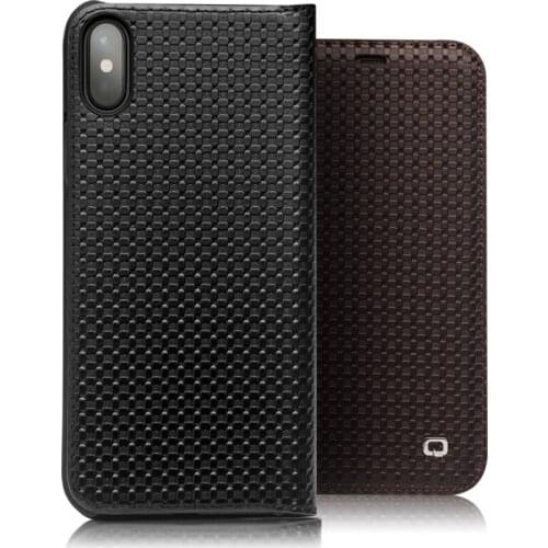 QIALINO Luxury Genuine Leather Case for iPhone X Fashion Business Style Cover Bag for iPhone X Handmade Phone Case for 5.8 inch