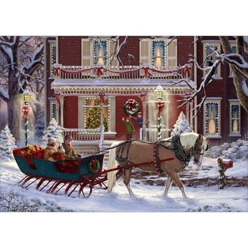 Christmas Santa Claus Horse Cross-Stitch DIY Embroidery Complete Kit Sewing Painting Handmade Handiwork Wholesale Needle Gift