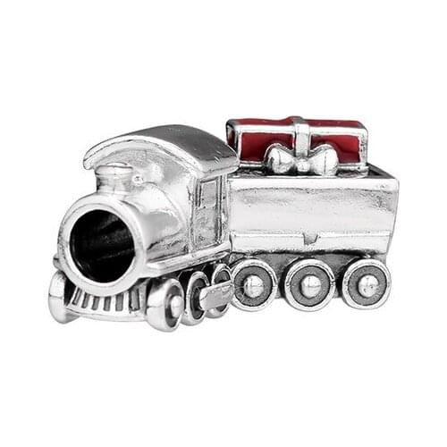 Christmas Beads Christmas Train Charm For Original 925 Silver Bracelets Silver Beads For Jewelry Making Female DIY Charms