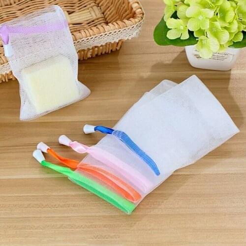 10 pcs Soap Foaming Net Saver Bag Suds Bubble Maker Skin Care Bath Bubble Mesh Color Send Random