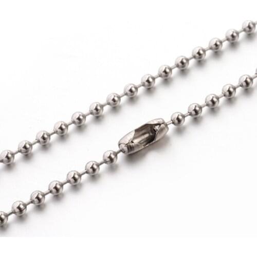 10PCS 2.4mm 304 Stainless Steel Ball Chains Connector Clasp for DIY Necklace Findings Handmade Accessories Supplies 23.6"