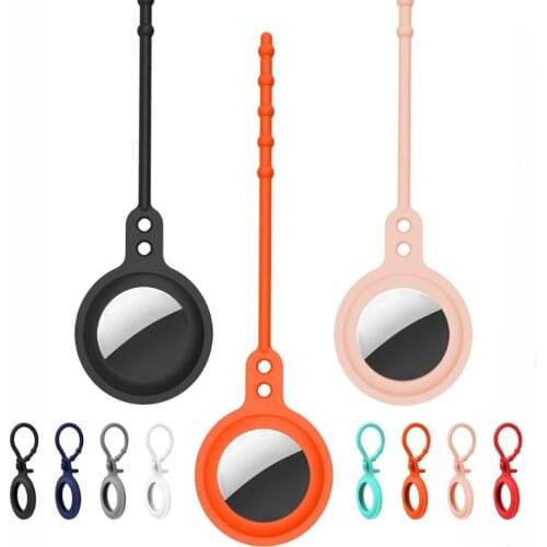 Stylish Protective Silicone Case Compatible with Airtag Dustproof Cover with Key Chain Anti-Lost Protecter Sleeve