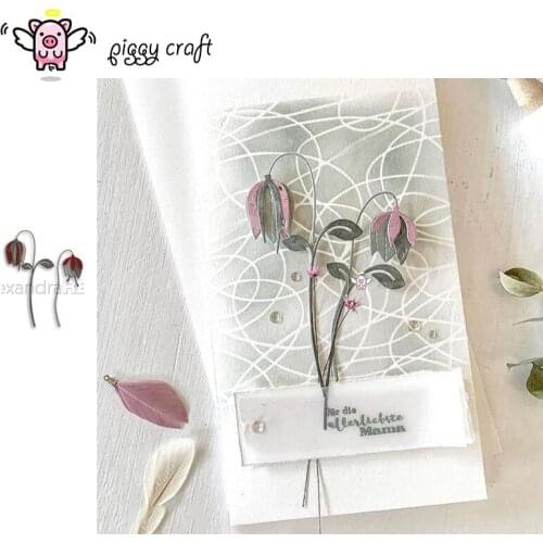 Piggy Craft metal cutting dies cut die mold Flower leaf decoration Scrapbook paper craft knife mould blade punch stencils dies