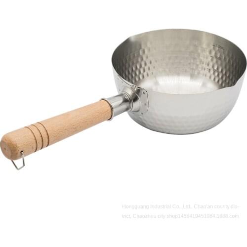 Japanese stainless steel snow pot small milk pot soy milk pot internet popular instant noodle pot gas stove induction cooker Uni