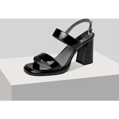 SKLFGXZY Summer Genuine Leather Sandals Women High Heels Sexy Platform Fashion Party Wedding Shoes 100% Cowhide Black Gray