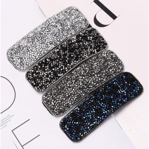 2pc non slip cute crystal hairpin fashion for women sparkling hair clips metal snap hairpins barrettes girl head accessories C40