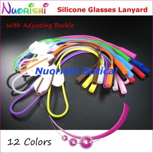 20pcs L609B 12 Colors High Quality Round Head Silicone Eyewear Glasses Long Cords Lanyard With Adjusting Buckle Free Shipping