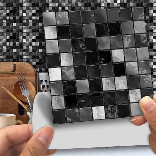 25pcs/set Marble Mosaic Frosted Tile Floor Wall Sticker Kitchen Bathroom Home Renovation Wallpaper Stickers Thicken Wall Decals