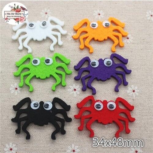 4.8CM Non-woven patches Halloween spider Felt Appliques for clothes Sewing Supplies diy craft ornament