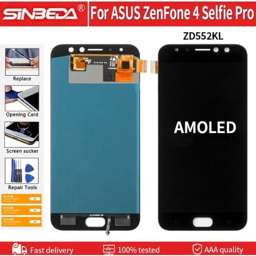 5.5" Original AMOLED For ASUS ZenFone4 Pro ZD552KL Z01MD LCD Display Touch Screen Digitizer Assembly With Frame Free Tools