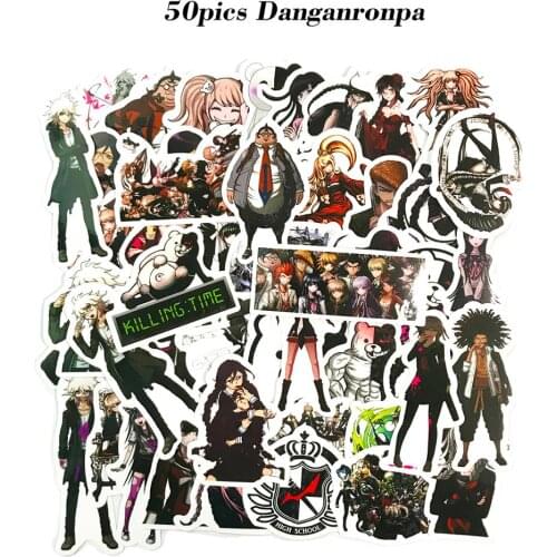 50pcs Danganronpa Game Sticker DIY Skateboard Laptop Luggage Fridge Guitar Graffiti Waterproof Designer Kid Toy Stickers