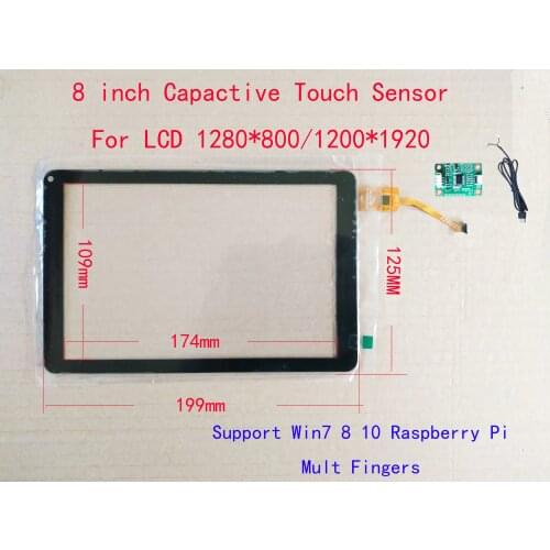 8 inch USB Touch Screen Sensor Digitizer With controller Board Support WIN8 10 Android 5 fingers Support lcd 800*1280 1200*1920