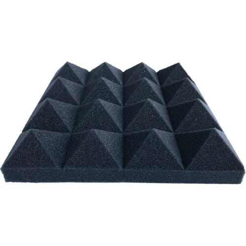12Pcs Acoustic foam 2inch X 12 inch X 12 inch Studio Soundproof Pyramid Sound Absorption Treatment Panel Tile Protective Sponge