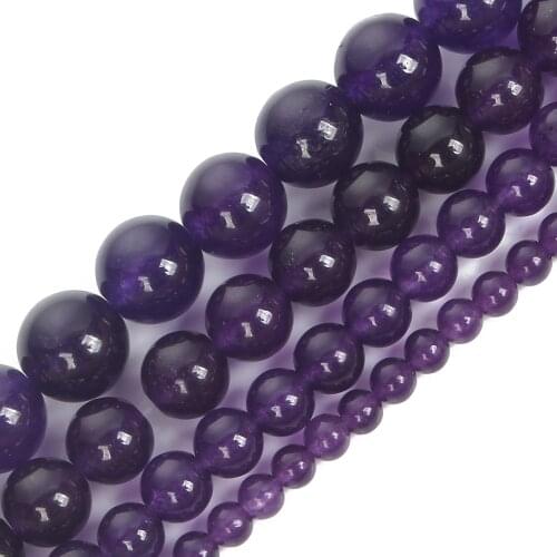 6/10mm Natural Stone Beads Round Smooth Imitation amethyst Stone Beads For Jewelry Making DIY Charm Bracelet Necklace Handmade