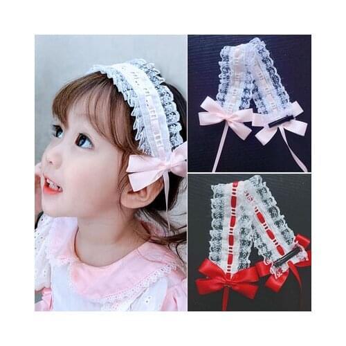 Lace Bow Soft Maid Cute Girl Palace Lolita Spanish Baby Child Hair Band Headbands