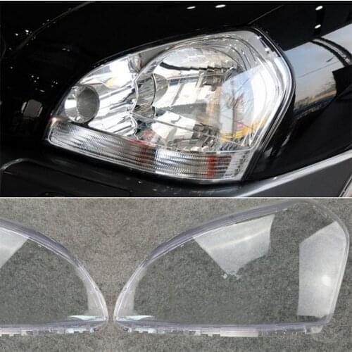 For HYUNDAI TUCSON 2005 2006 2007 2008 2009 2x Car Headlight Lens Cover Left Right Lampshade Headlamp Clear Lens Shell Cover