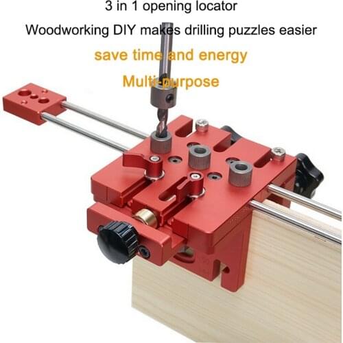 Dowelling Jig for Furniture Fast Connecting 3 In 1 Woodworking Drill Locator For Punching Positioner Tools With Accesorries