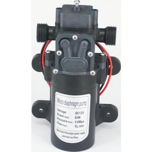 1/2" BSP Male DC 12V/24V 60W Electric Diaphragm Pump self-priming booster Backflow Control for Home garden Car washer 300L/H