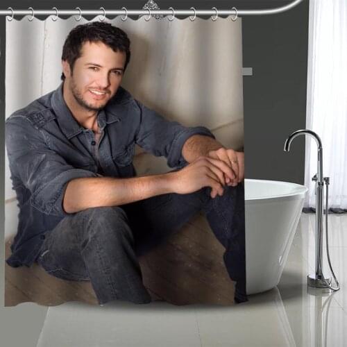 Hot Sale Custom High Quality Luke Bryan Shower Curtains Bath Products Bathroom Decor Waterproof Polyester With 12 Pcs Hooks