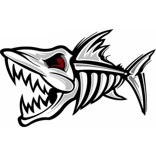 SKELETON FISH Bonefish Anime Car Stickers Vinyl JDM Bumper Trunk Truck Wall ,Fridge Graphics Windshield Bumper