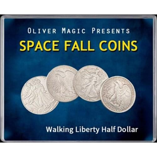 Space Fall Coins (Walking Liberty Half Dollar) Magic Tricks Coin Magia Magician Close Up Street Illusion Gimmick Mentalism Props