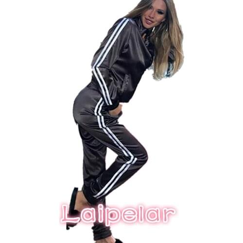 Satin two piece set tracksuit for women elegant top and pants set womens casual sweat suits fitness summer outfits AC-94