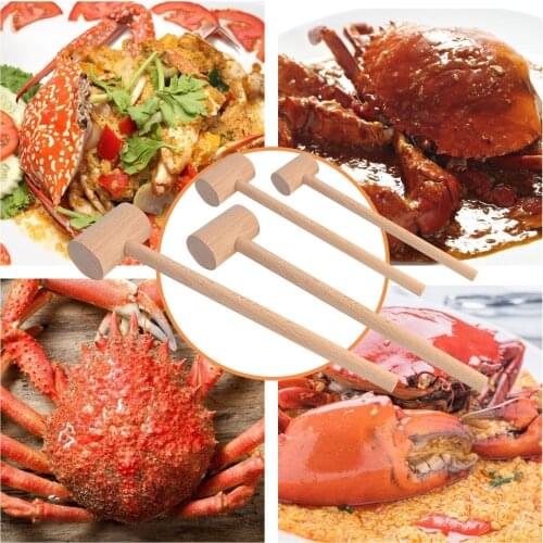 Seafood Crab Mallet Multifunctional Natural Hardwood Mallet Cracking Seafood Tool Hammer Mallet Crab Lobster Seafood Crackers