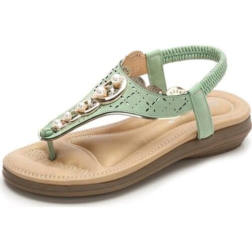 Pearl Fashion Round Head WomenS Shoes Summer 2019 Sandals WomenS Wind Comfortable Large Size Sandals