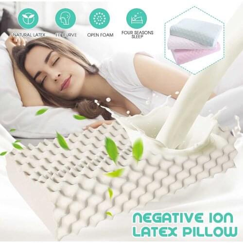 Natural Latex Pillow Sri Lanka Negative Ion Soft Rebound Neck Massage Wave Pillow Orthopedic for Home Latex Pillow Bed Pillow