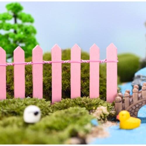 Small Fence Craft Micro Landscape Color Wooden Bonsai Succulents Mini Fence Decoration Garden Environmentaly Protection XHC88