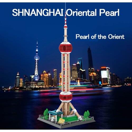 NEW WANGE Architecture The Oriental Pearl Tower Model Building Blocks Enlighten Figure Toys For Children Christmas Gift