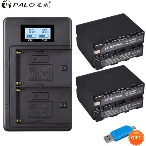 NP-F960 NP-F970 F970 Battery NP F960 7.2V 7200mAh and USB Dual charger for PLM-100 CCD-TRV35 MVC-FD91 MC1500C