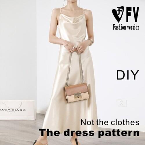 Dress 1:1 Pattern Ladies Sling Long Skirt Garment Sewing Drawing BLQ-551