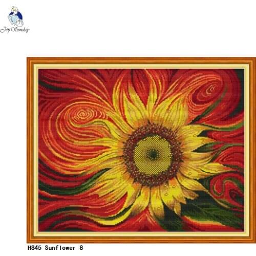 Sunflower Paintings Cross Stitch Printed Canvas DIY Hand Made Embroidery Sets for Needlework DMC Cotton Thread Crafts