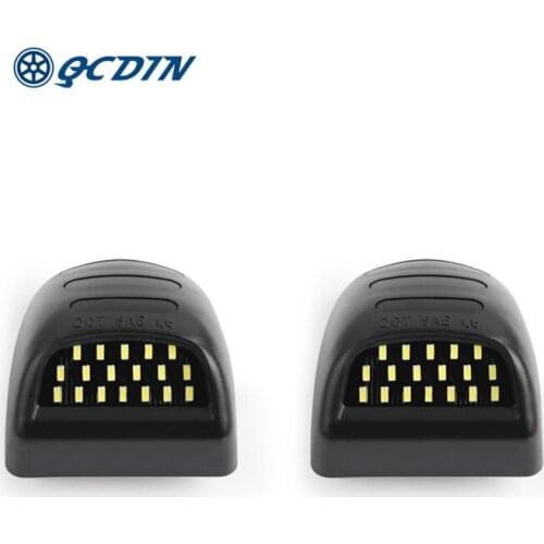 QCDIN Car LED Number License Plate Lights For Chevy Silverado Tahoe For Cadillac Escalade Signal Lighting Steam Accessories