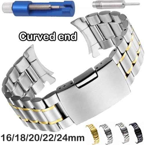 20mm 22mm Stainless Steel Strap for Samsung Galaxy Watch 3 46 42 Gear S3 Band Wrist for Huawei Amazfit Bip 16/18/24mm Metal Loop