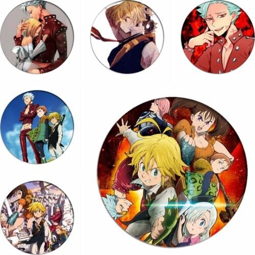 The Seven Deadly Sins Backpack Badges Meliodas Cosplay Brooch Icon Elizabeth Liones Collection Toys Breastpin for Clothing Gift
