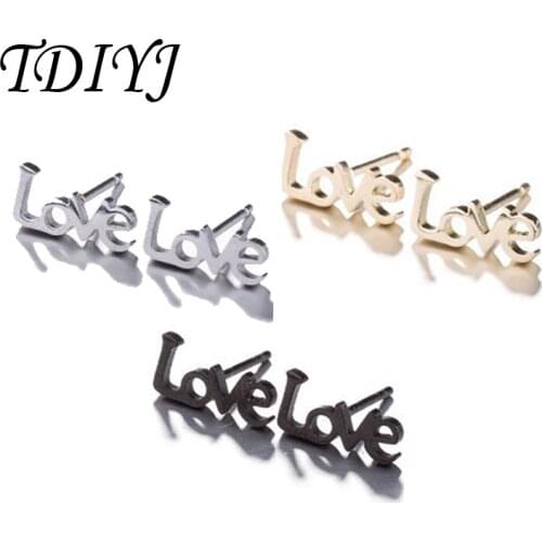 TDIYJ Stainless Steel Earrings Minimalist Love Earings Jewelry for Women Girls Accessories Gifts 3pairs/lot
