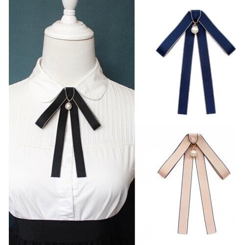 Chic DIY Chiffon Ribbons Bowtie For Ladies Girl School Wedding Solid Color Dot Lithe Black Red Pink Bowknot Shirt Accessories