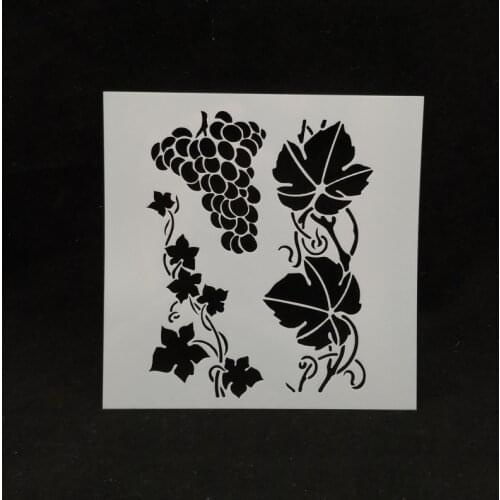 13*13 Grape pvc Layering Stencils for DIY Scrapbooking/photo album Decorative Embossing DIY Paper Cards Crafts